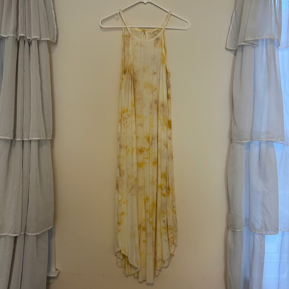Mystree yellow tie-dye maxi high-neck maxi Dress Small